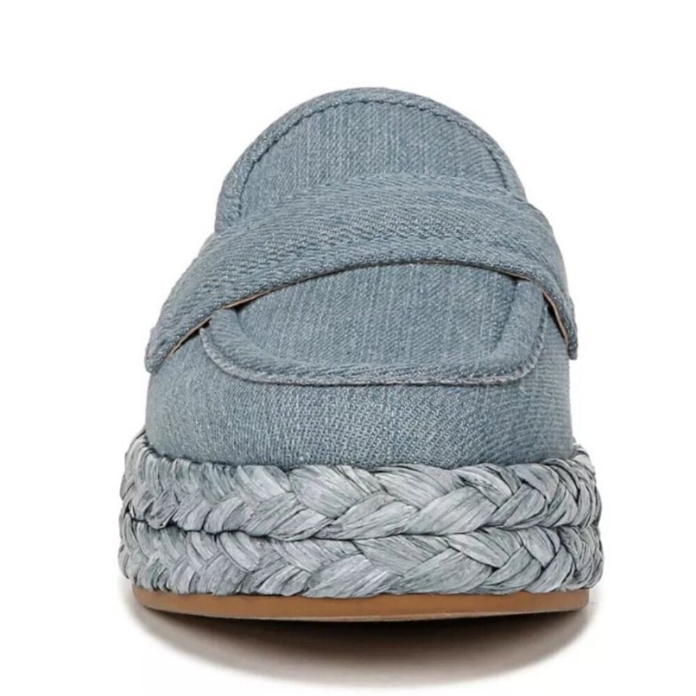 Zodiac SZ 8.5 NWOT Gizelle Blue Denim Mule Slide Resort Boho 70's Chic - Picture 3 of 12